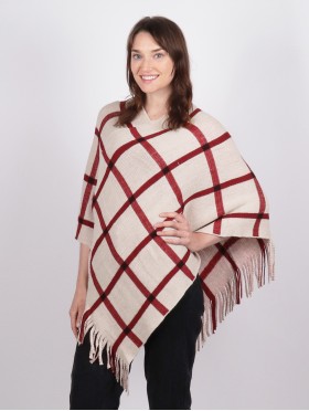 Plaid Patterned Fashion Poncho